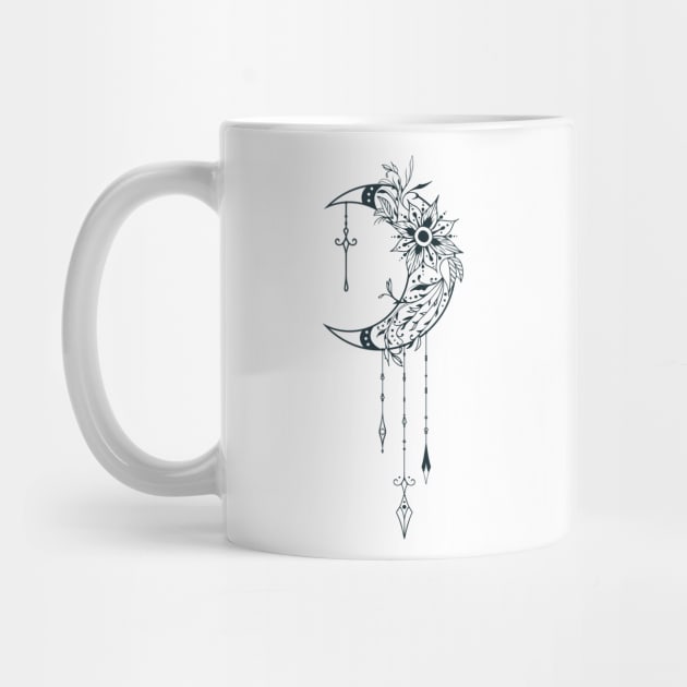 Hand Drawn Mystical Moon by Unestore